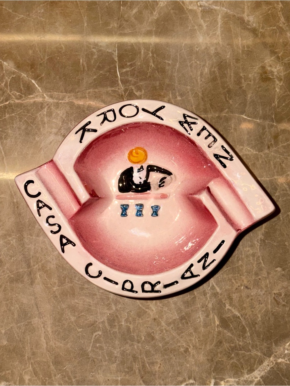 NEW Casa Cipriani Pink/Red Handmade Small Ceramic Ashtray